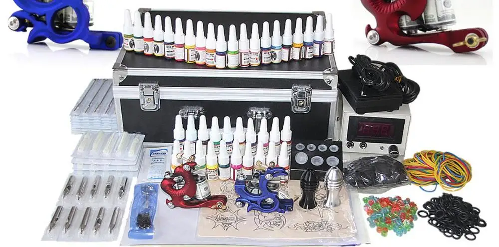 Профессиональный Полный роскошный комплект татуировок машина 2шт лайнер + шейдер