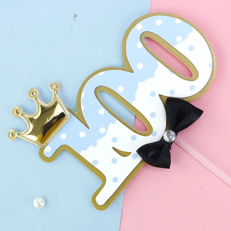 Новый Алмаз Топпер для торта С Днем Рождения розовая голубая 100 дней на возраст 1 2