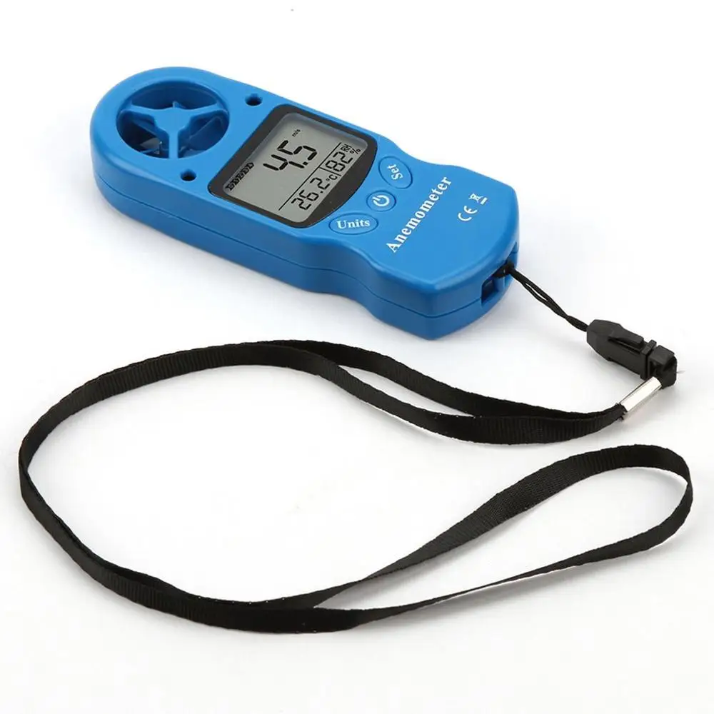 blue Мини многофункциональный Анемометр цифровой Анемометр ЖК TL-300 скорость ветра, температура измеритель влажности с гигрометром термометр - Цвет: blue