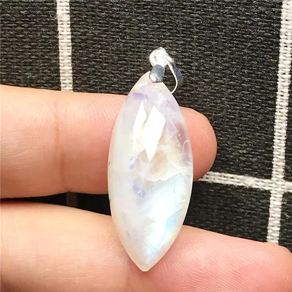 Естественный синий свет лунный камень кулон ювелирные изделия для женщин леди