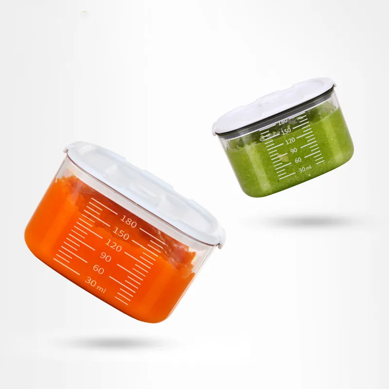 Pack of 6 Tritan Baby Solid Foods Storage Box Bin lunch Fresh Storage Container Kitchen Accessories Utensil BPA Free Organizer