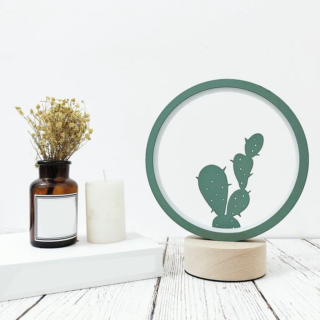 Оригинальное творчество деревянный Декор лампа Светодиодная ночник настольная