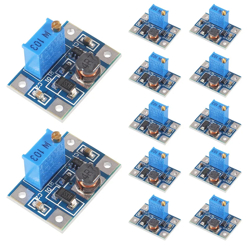 

12pcs/lot SX1308 DC-DC Adjustable Boost Stabilized Voltage Power Module High Current 2A 2-24V to 2-28V Boost Power Board