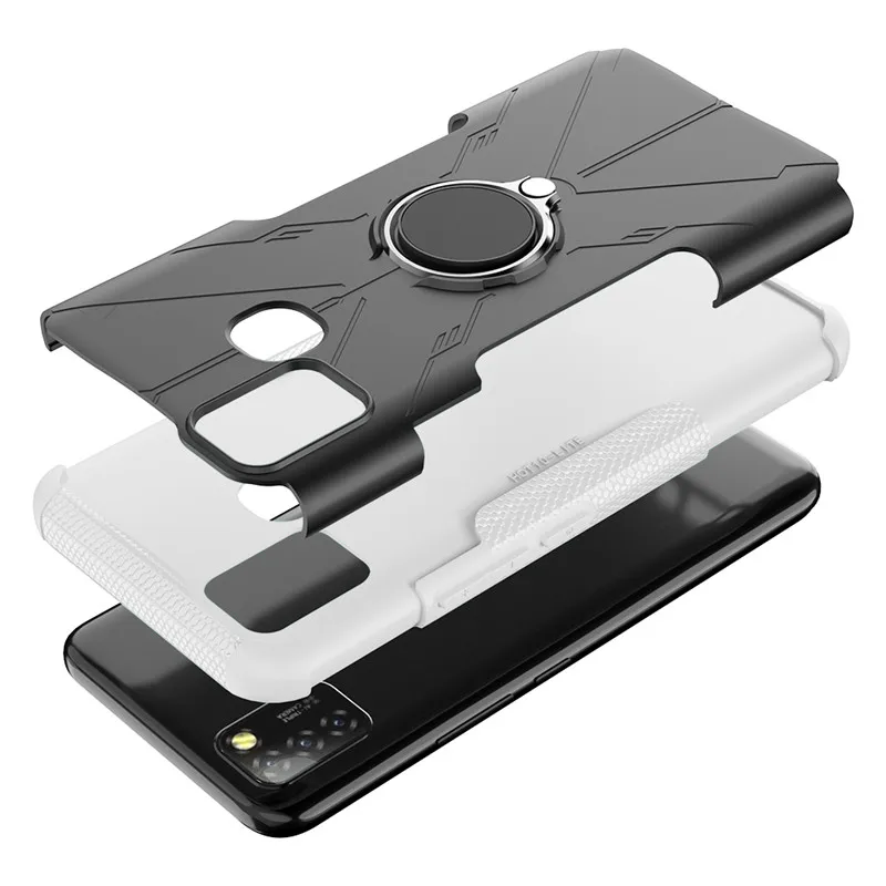 shockproof case for infinix hot 10 lite luxury case infinix hot 10 lite ring 360 protect back cover infinix hot10 lite x657b bag free global shipping