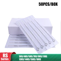 wholesale 50pcsbox disposable tattoo needles sterilized 34579 rs round shader microblading permanent tattoo needles
