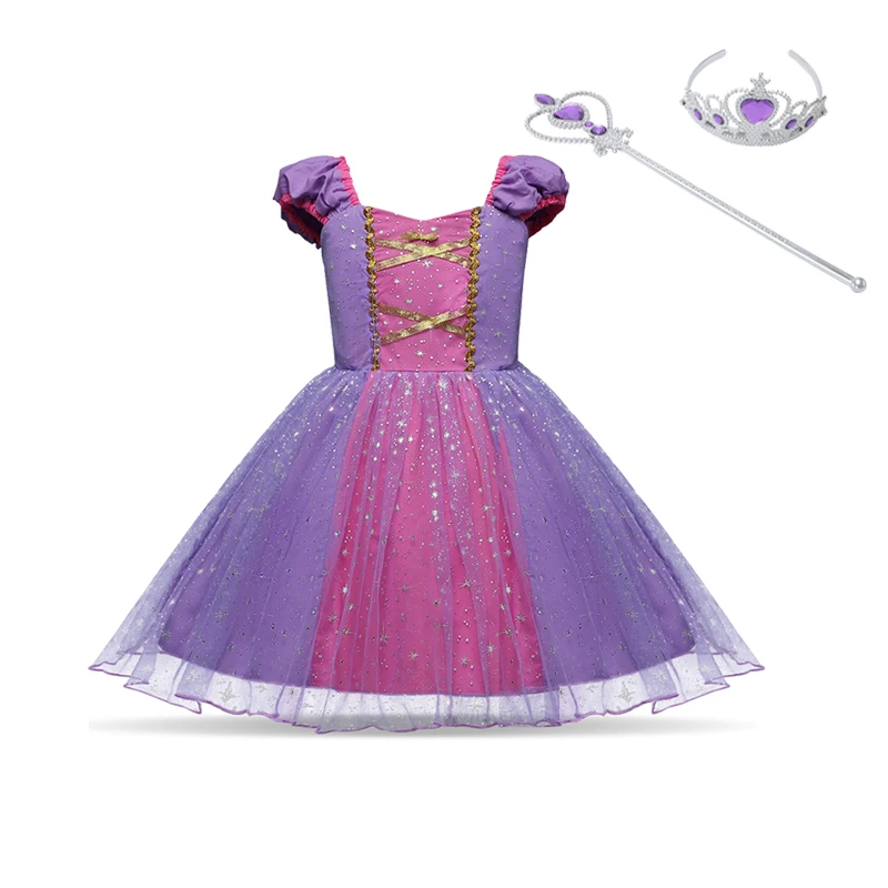 Платье принцессы Рапунцель София одежда для косплея карнавальный костюм