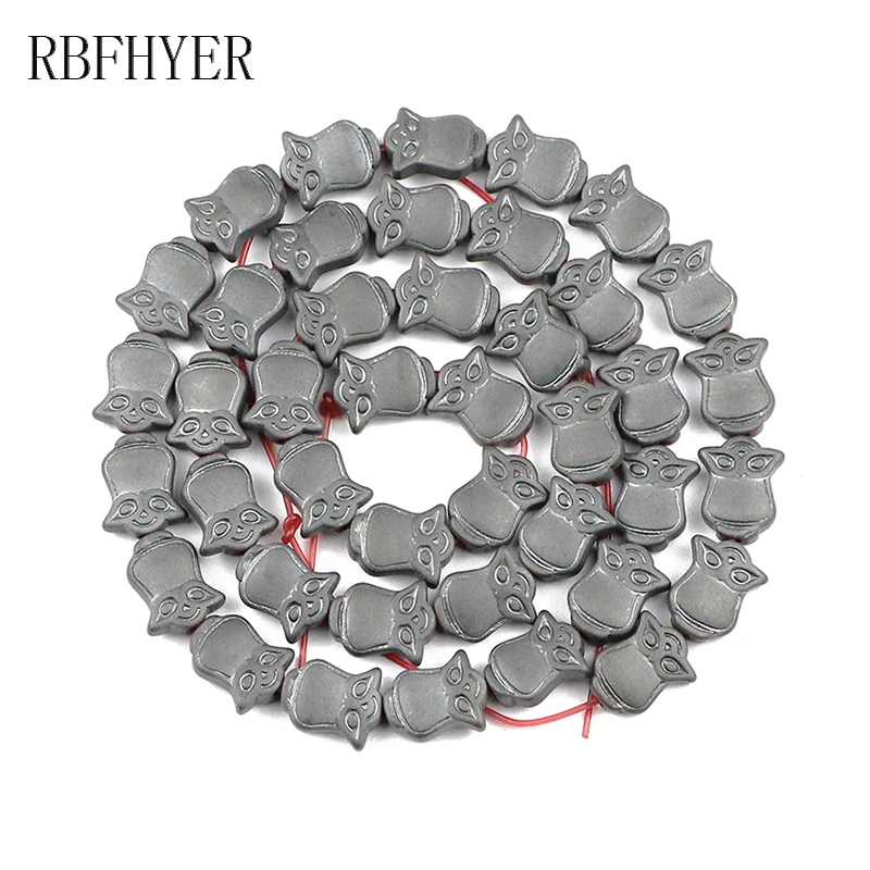 RBFHYER 8*9 7 мм Подвески Сова голова разделители бусины матовые натуральные черные