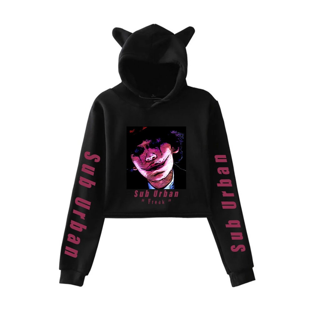 

WAWNI Sub Urban Cat Ear Hoodie Woman Fashion Print Cotton Hooded Sweatshirt Streetwear Accessories Leisure Hoody Kawaii Tops New
