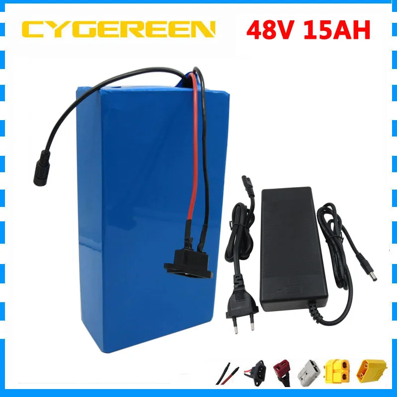 Перезаряжаемые 500W 48 V 15AH батарейный блок 750W 48 V 15AH, фара для электровелосипеда в e скутер литий-ионный аккумулятор 20A BMS 2A Зарядное Устройство таможенный сбор