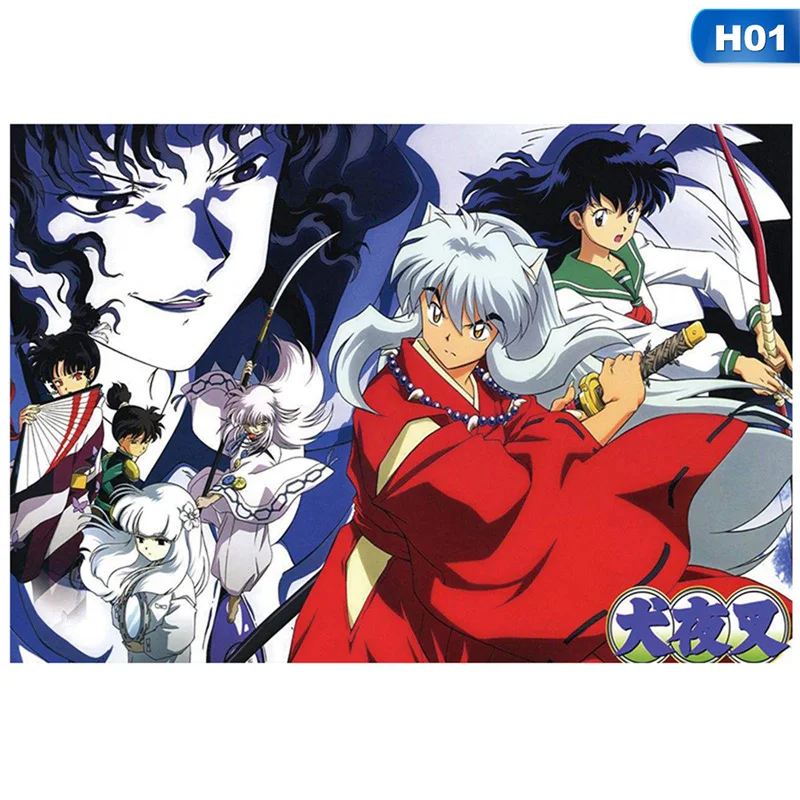 

Japanese Cartoon Comic Poster Inuyasha B Style Kraft Paper Wall Sticker Bar Cafe Decorative Painting