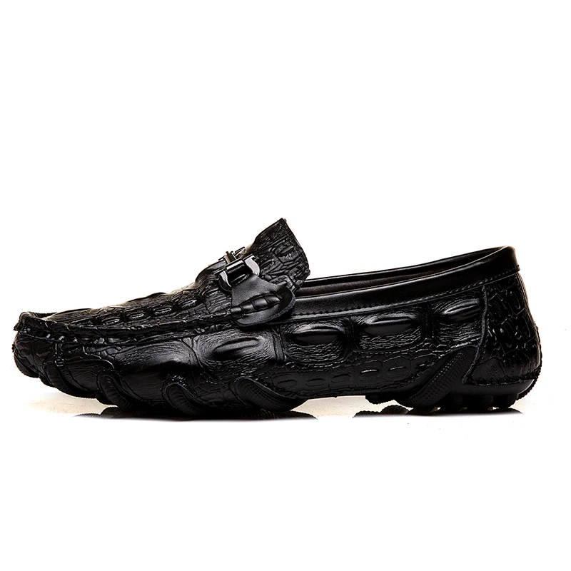 Туфли мужские из крокодиловой кожи роскошные брендовые дышащие мокасины без