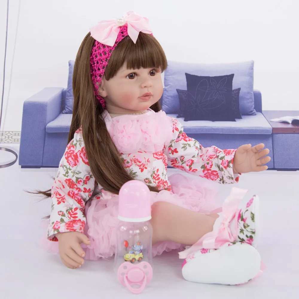KEIUMI мода 24 дюйма Reborn Baby Dolls 60 см силиконовый виниловый младенец получивший новую жизнь реалистичная модель принцессы с 2 комплектами одежды