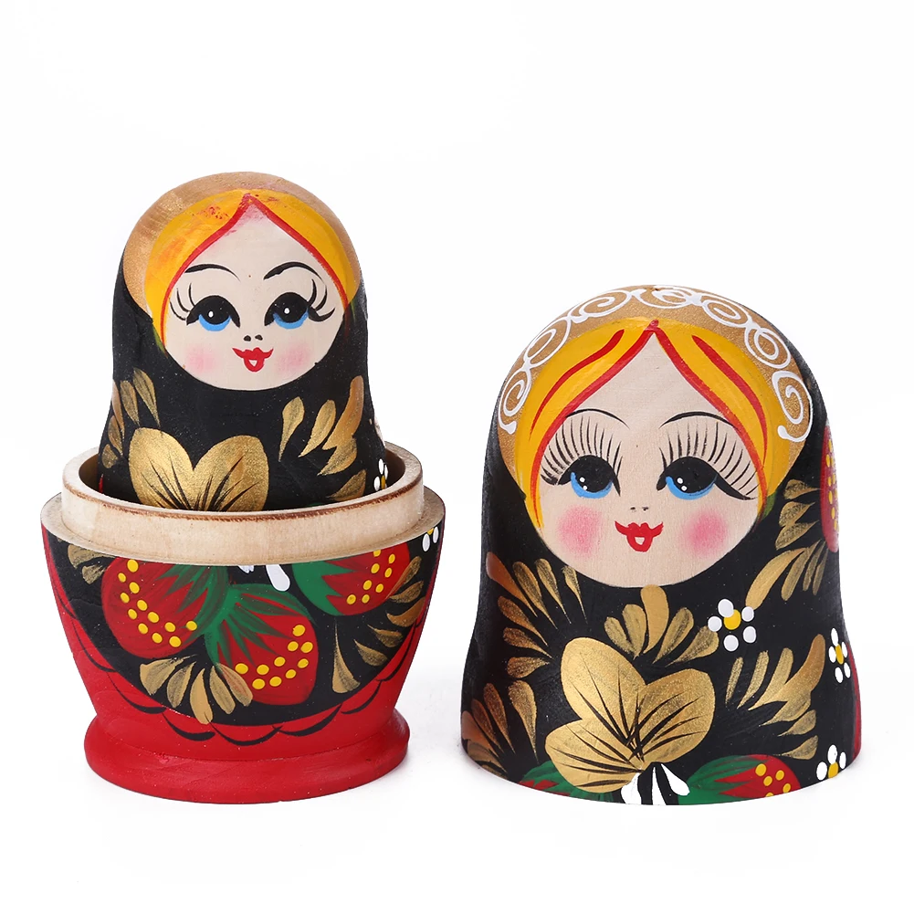 Деревянная кукла гнездо 5/10 слоев русская бабушка ручная роспись счастливая