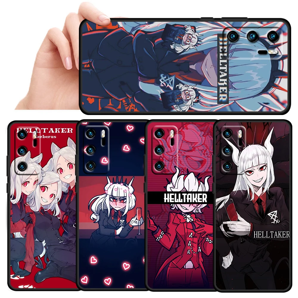 

Helltaker cute cartoon girl For Huawei P50 P20 P30 P40 5G P10 Pro Lite E Plus P9 P8 Lite Mini Silicone Soft Black Phone Case