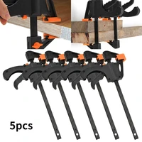 5pcs woodworking bar 4inch mini f clamp clip set hard quick ratchet release clip diy carpentry hand tool gadget vise work clamp