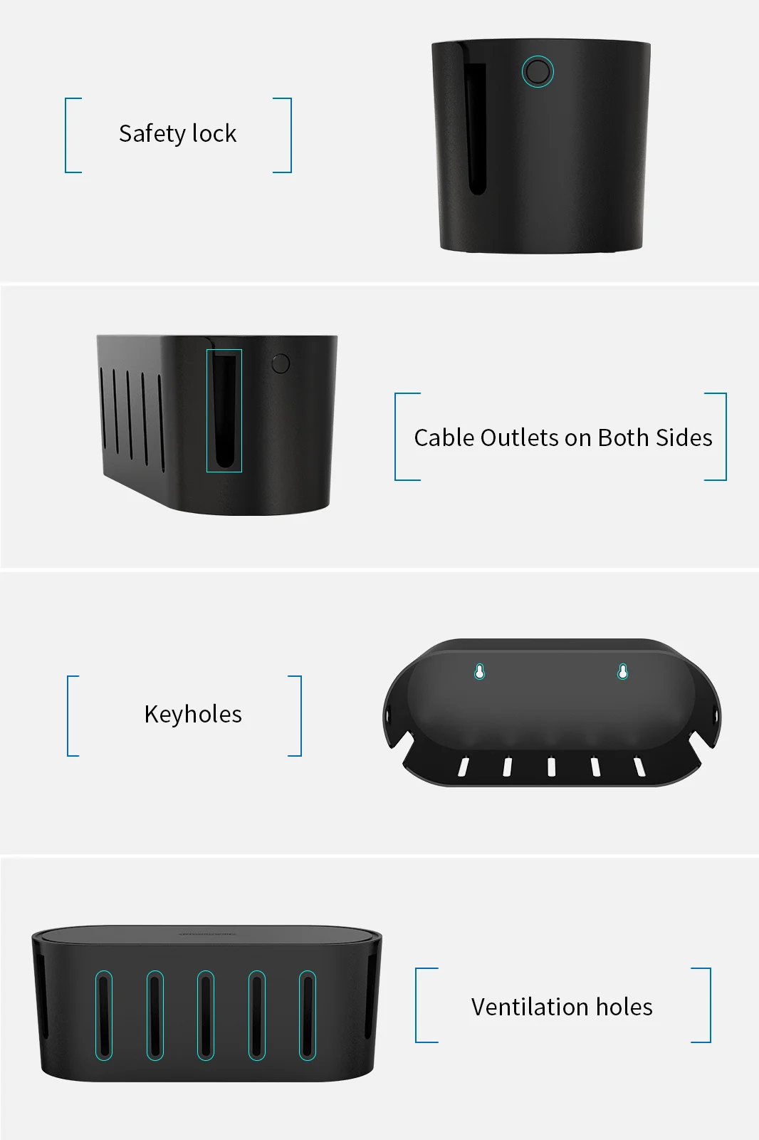 Скидка Сетевой Органайзер NTON POWER, настенный ящик для хранения кабеля с замком от детей