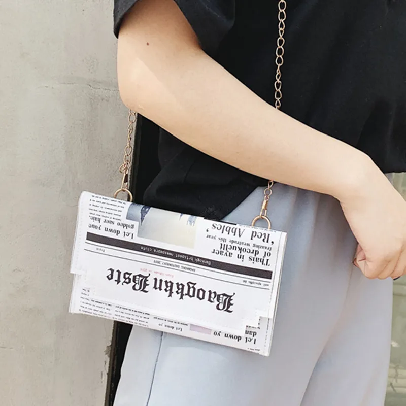 

Women's shoulder bag messenger envelope bag newspaper bag female bag 2020 trend new personality creative wild chain