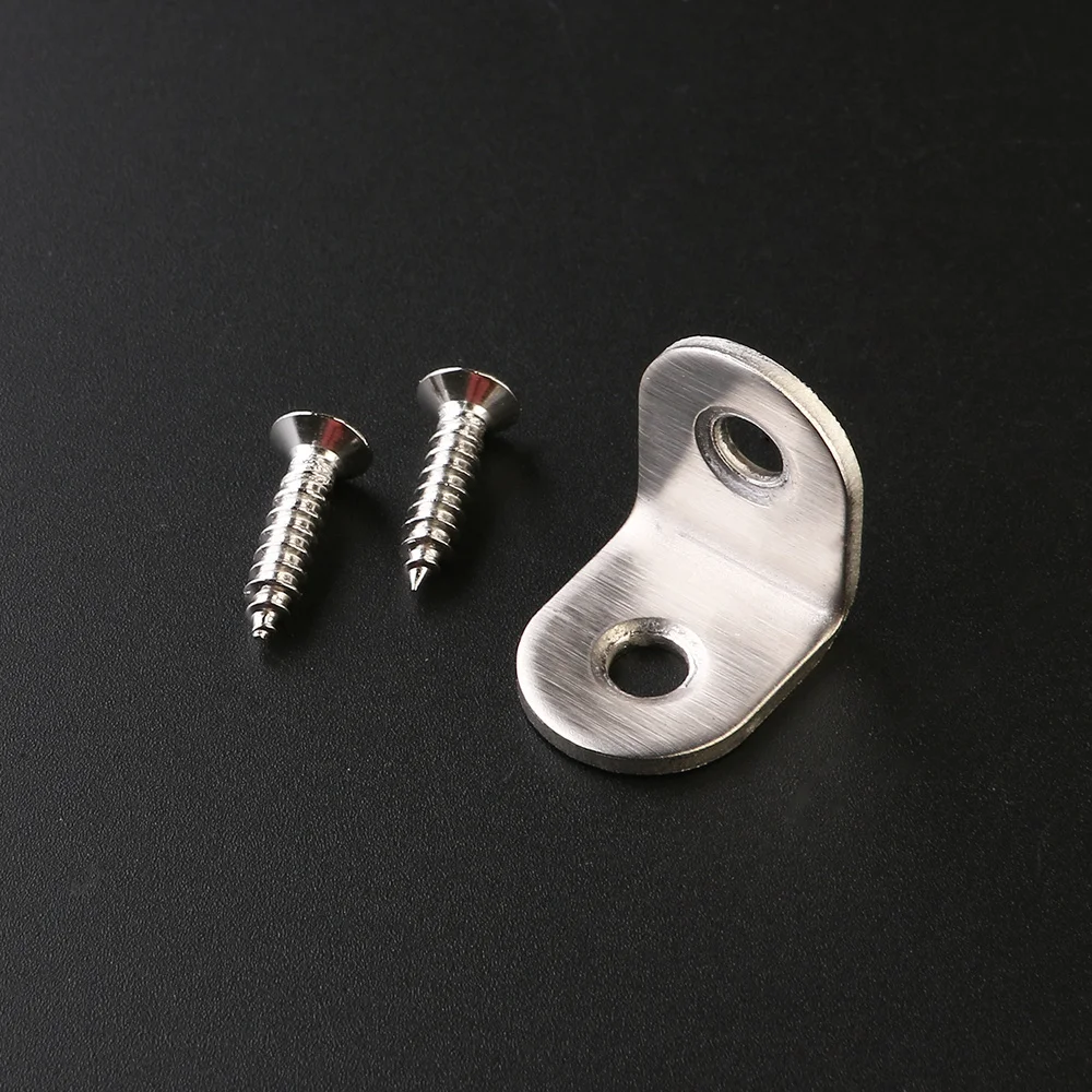 Угловые кронштейны из нержавеющей стали толщиной 2 мм 90 градусов 25x25x16 с винтами