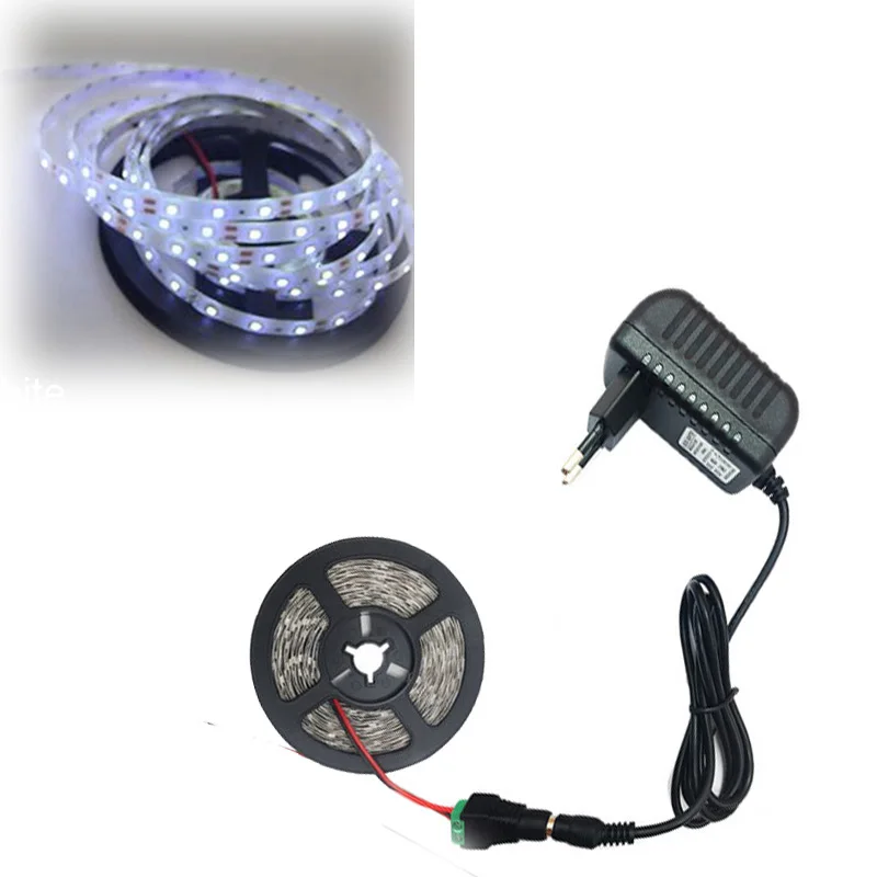 RGB Светодиодная лента светильник SMD 2835 5 м Водонепроницаемая RGB лента 12В лента Диодная Светодиодная лента s светильник Гибкая полоса лампа ИК wifi контроллер - Испускаемый цвет: 5m-Cold White