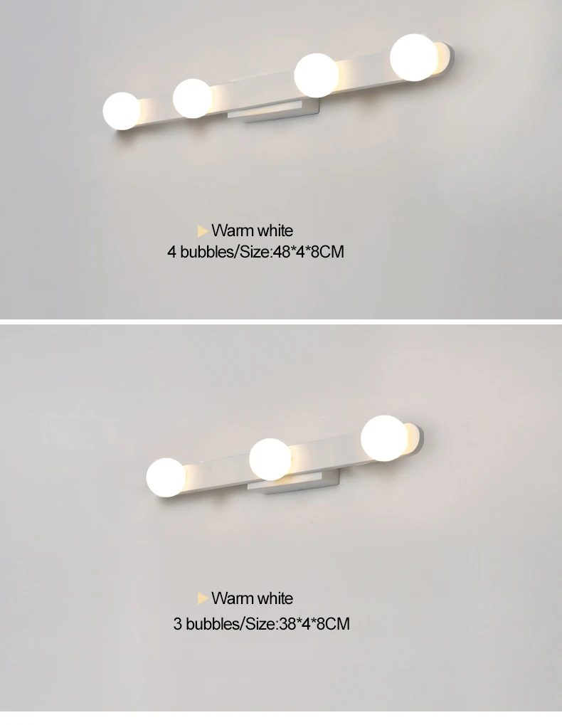NEO GLeam 380/480/600 мм длина современный светодиодный свет зеркала AC90-260V современная косметическая акриловая зеркальная лампа для ванны светодиодный светильник 90-260 в