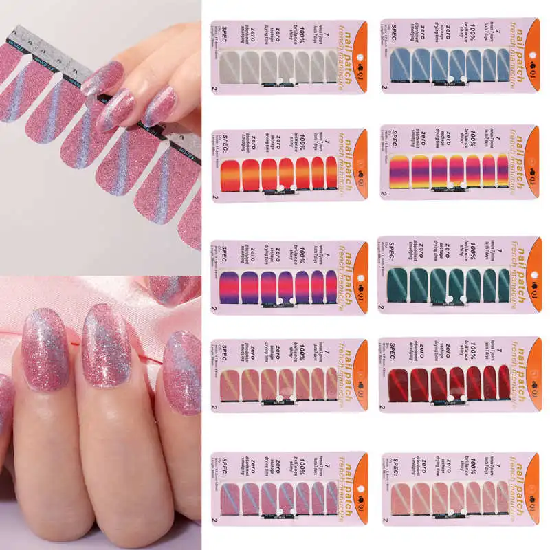 

20 штук ногтей наклейки-лак Водонепроницаемый длительный ногтей Маникюрные украшения маникюрные инструменты аксессуары