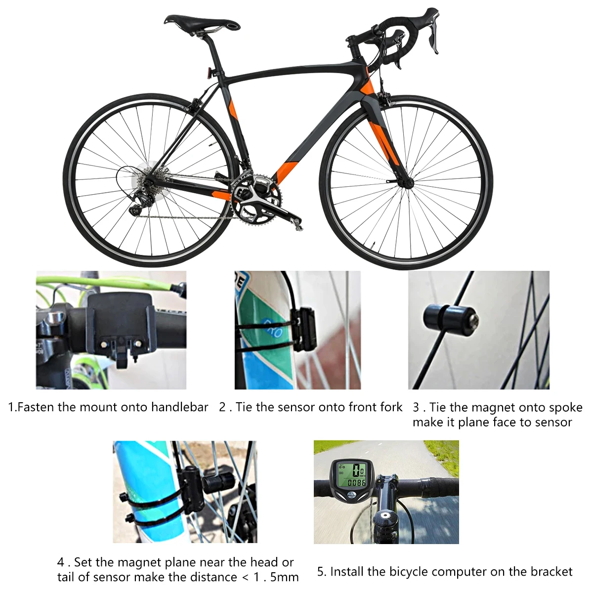 Wireless Bike Computer Speedometer Waterproof Odometer Multi-Functions Bicycle Mileage Tracker with Backlight LCD Display | Спорт и