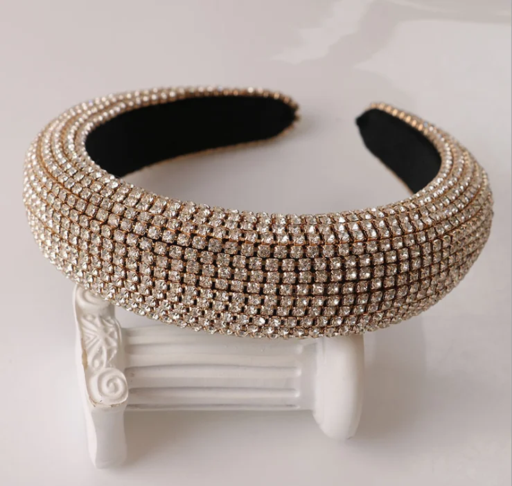

3CM Baroque hairbands fashion temperament full diamond color rhinestone headwear female personality hair accessories