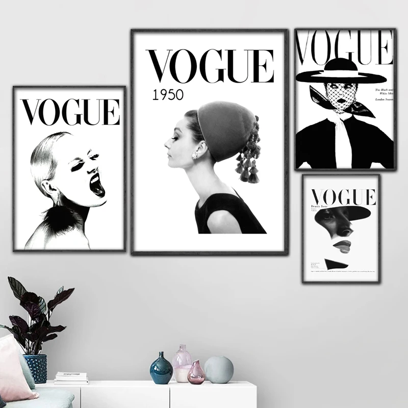 NOOG черно-белое Скандинавское украшение настенные художественные холст плакаты и