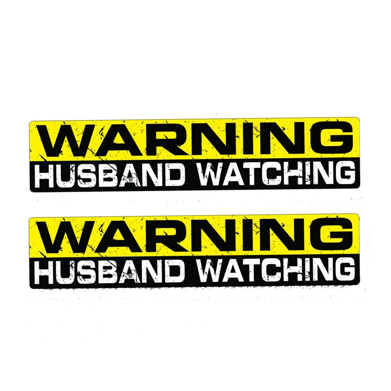 Aliauto 2 X Funny Car Stickers Warning Husband Watching Accessories PVC Decal for Mercedes Honda Toyota Volkswagen 16cm*4cm | Автомобили и