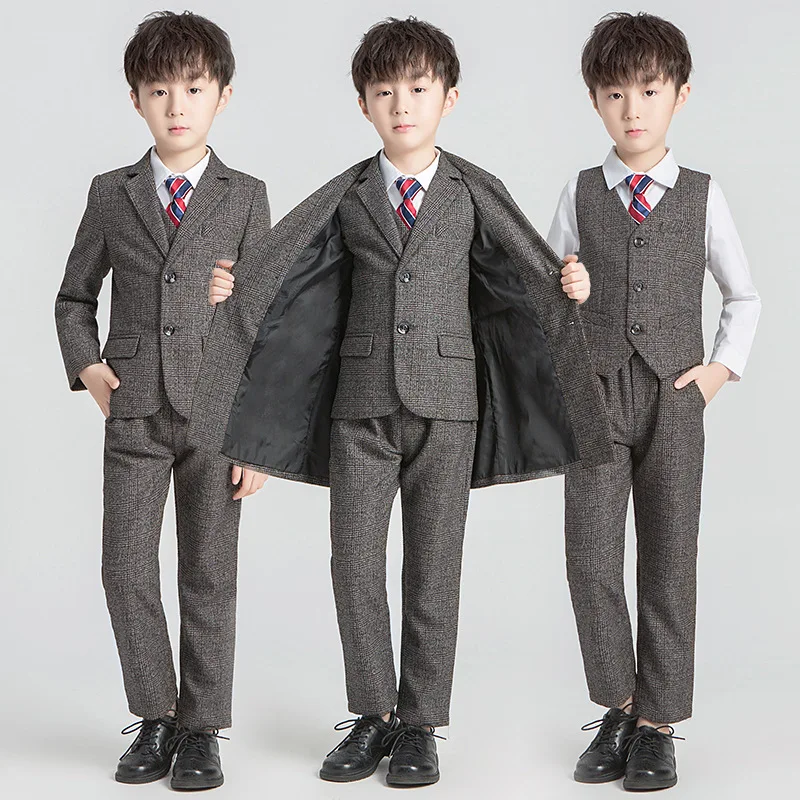 

2021 Autumn and Winter New Boy's Tailored Suit Children's Coat Handsome Trench Coat Baby Boy Costume Suit