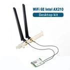 5374 Мбитс Wi-Fi 6E Intel AX210 Bluetooth 5,2 комплект для настольного компьютера Wi-Fi 6 карт 6 дБ антенна 802.11ax 2,4G5 ГГц6 ГГц AX210NGW адаптер 3168NGW