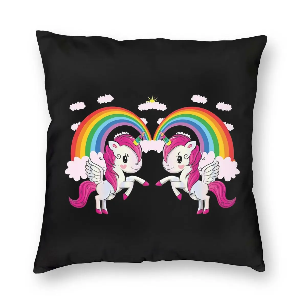 

Единорог двойная декоративная наволочка для подушки полиэстер декоративная подушка на заказ мультипликационным мотивом домашний декор