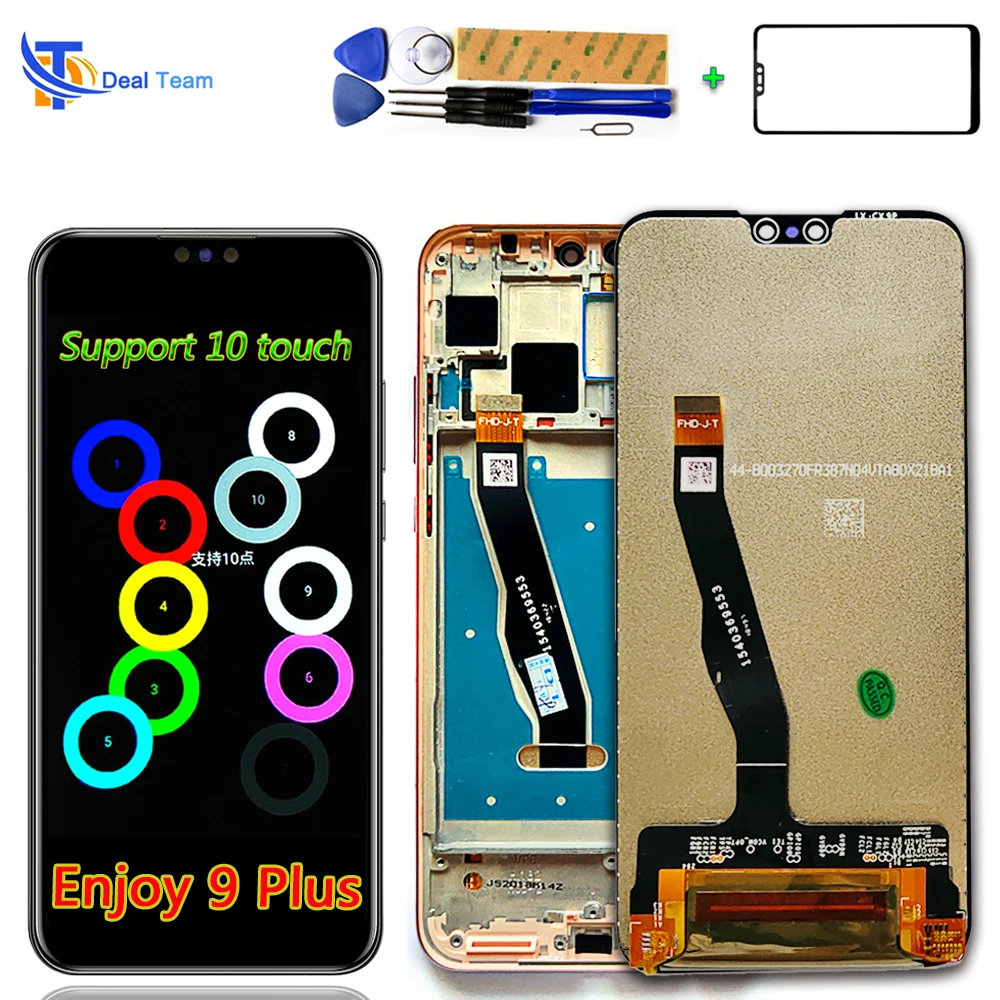 For 6.5'' Huawei Y9 2019 LCD Display Enjoy 9 plus Touch Screen Digitizer Assembly Oleophobic coating Support 10 Frame | Мобильные