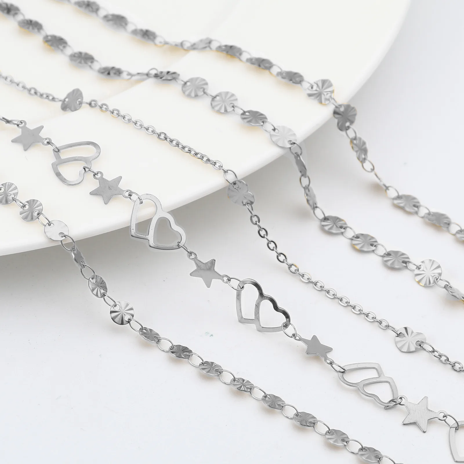 

Silver Color Stainless Steel Anklet For Women Metal Chain Anklets Bracelet on the leg Summer Beach Jewelry 2021 Trend , 1 Piece