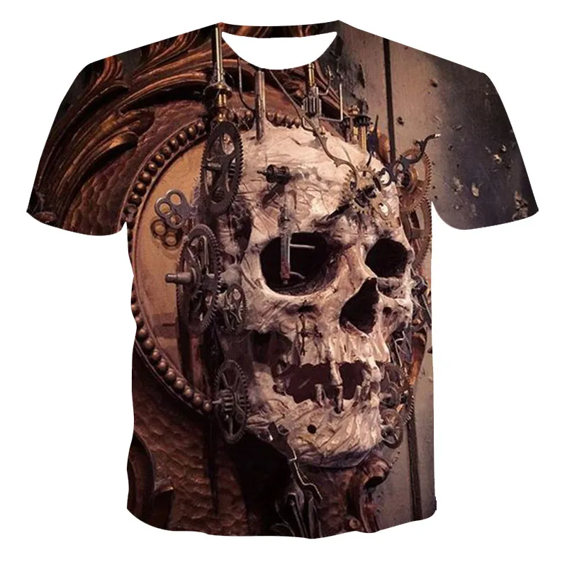 

2021 Men Clothing Boy-Child Skull&Death Short Sleeve Fashion O-Neck Street Wear Cool Customizable 110-6 XL New Summer 3D T-Shirt