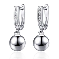 new fashion ball shape metal drop earrings gold zirconia cz gem dangle earrings for women party simple jewelry girls gift