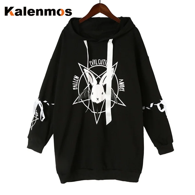 Свитшот женский с длинным рукавом худи принтом пуловер капюшоном Свободный Топ