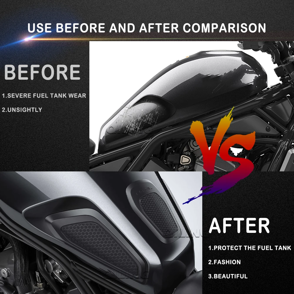 Подходит для Honda CMX 1100 Rebel 2021 накладка на бак мотоцикла боковая Нескользящие
