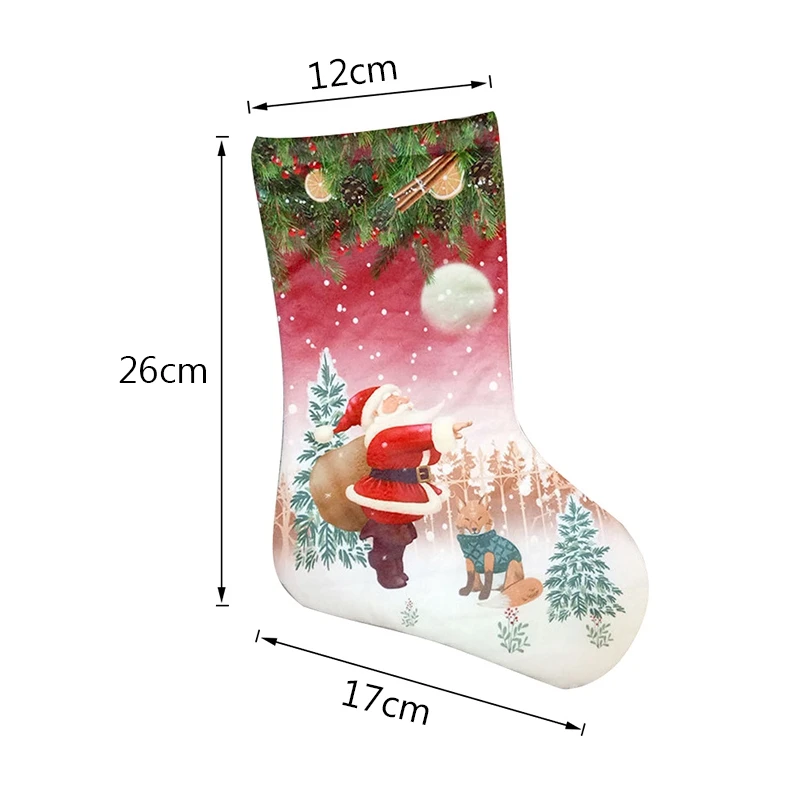 1cp 12x6x27cm Рождественские чулки, носки, кошка, собака, лось, Navidad, год, мешок для конфет Рождество, украшения, рождественские елки, вечерние подарочные сумки для детей - Цвет: 1cp 12x6x27cm