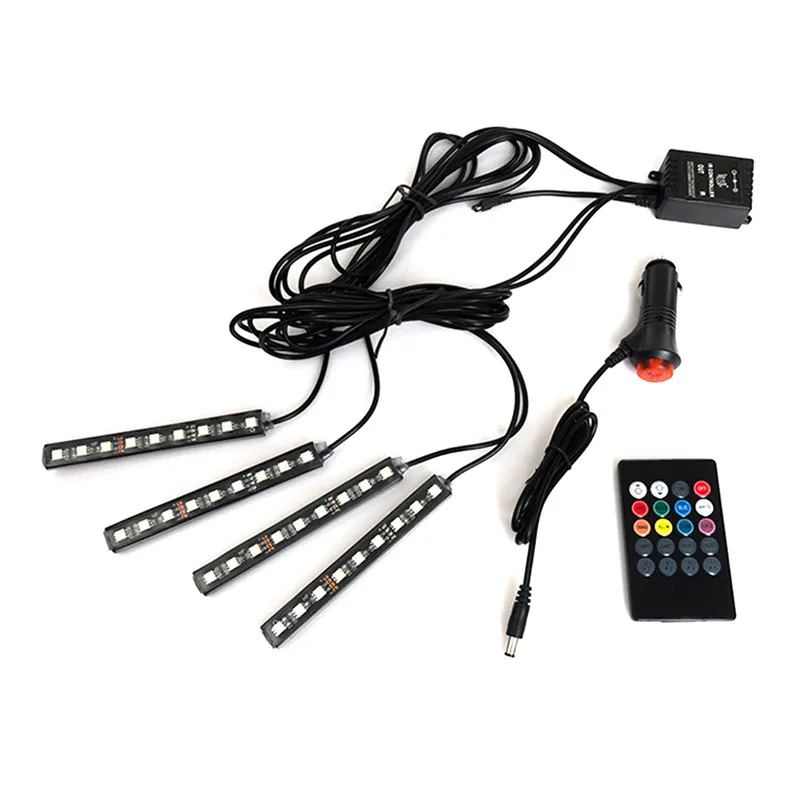 Один для четырех автомобилей RGB Светодиодные полосы света цвета декоративный