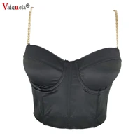 new short solid color chain shoulder strap camisole womens silk 2020 outer jacket tops gym tank top women bras korean tops
