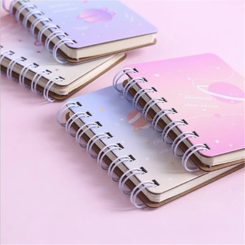80 листов мини милые блокноты звезда реки карман Портативный спирального