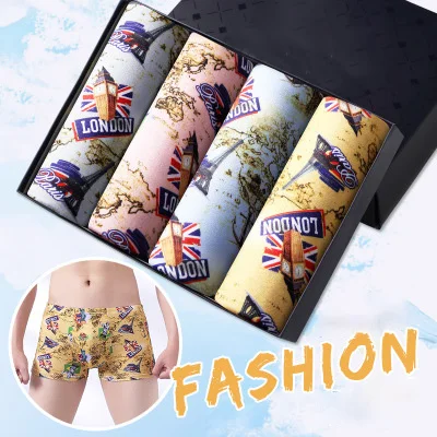 T1 4Pcs \ Комплект трусиков Для мужчин s нижнее белье, трусы-боксеры из мягкой ткани мужские трусы-боксеры из модала прочны боксерские трусы плюс Размеры трусы-боксеры с изображением Для мужчин нижнее белье Лот - Цвет: T1