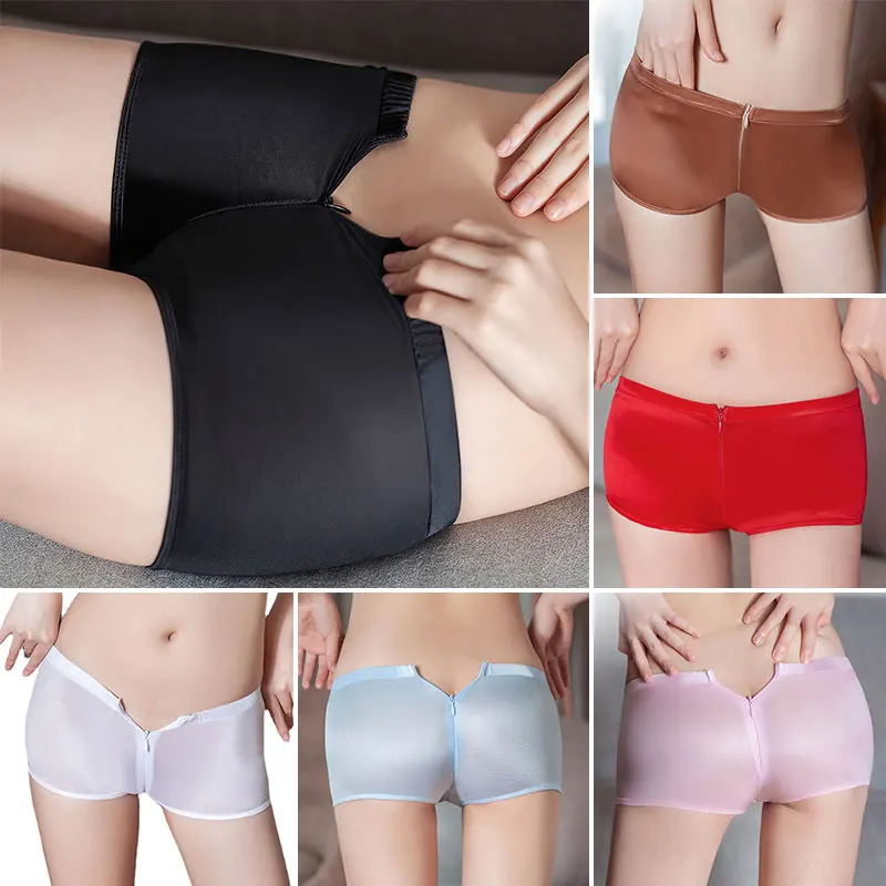 

Women Zipper Open Crotch Boxer Shorts Corrigerend Ondergoed Dames Sexy Underwear Bragas Abiertas Mujer Lady Intimate Panties