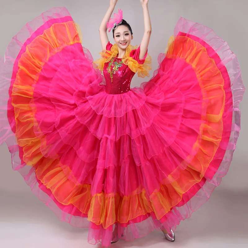 Платье Фламенко Женский танцевальный испанский костюм Женская сценическая