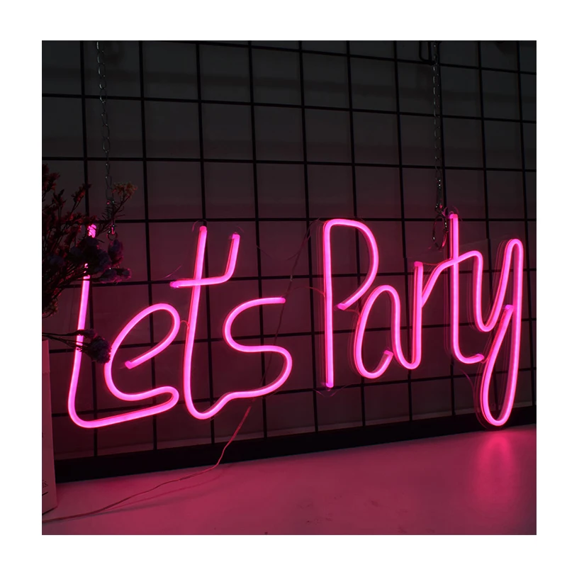 

Прямая поставка, популярный неоновый светодиодный светильник на заказ, неоновая вывеска Let's Вечерние