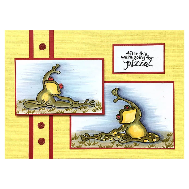 Прозрачные штампы Йога лягушка мышление кексы прозрачный штамп для поделок