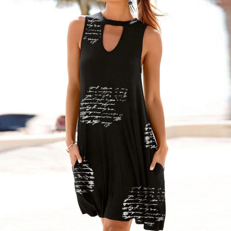 

Women Fashion Casual Loose A-Line Summer Dress 2021 Vintage Harajuku Floral Printed Party Dresses Female O-Neck Sleeveless Dress