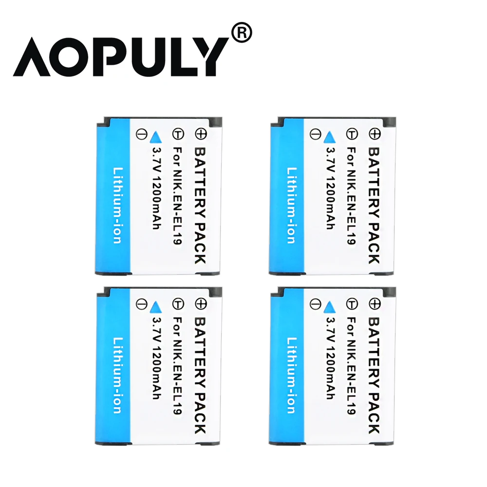 Aopuly EN-EL19 Батарея Зарядное устройство для цифровой камеры Nikon Coolpix S32 S33 S3500 S4100 S4150