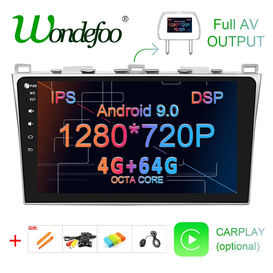 10," ips экран DSP 4G 64G Android 9,0 Автомобильный gps для Mazda 6 2008- стерео ПК Поддержка BOSE аудио система без dvd плеера